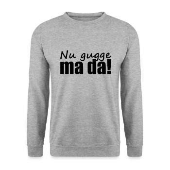 Sächsisch - Dialekt - Spruch - Unisex Pullover - Weißgrau meliert - Vorne - Alina (178cm) & Michal (187cm)