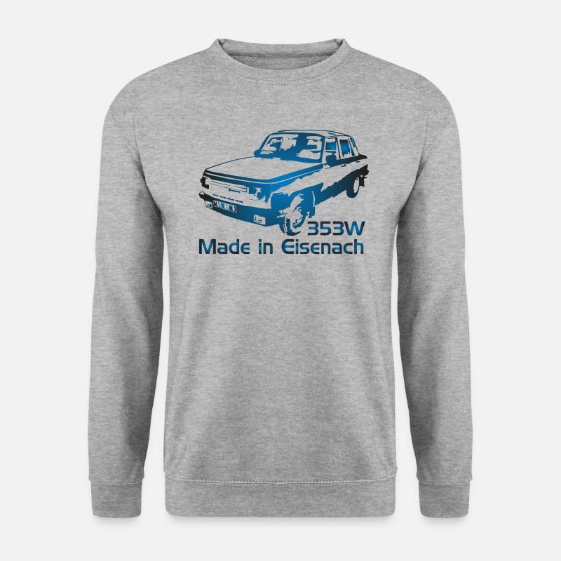 Wartburg w353 Made in Eisenach - Unisex Pullover - Weißgrau meliert