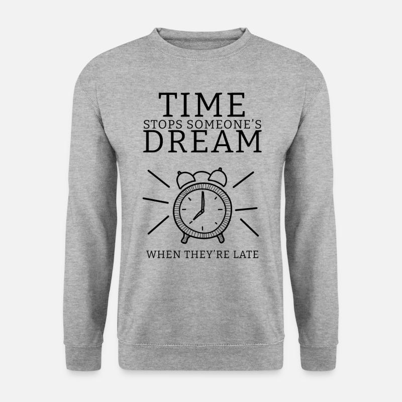 Zeit stoppt Träume - Unisex Pullover - Weißgrau meliert