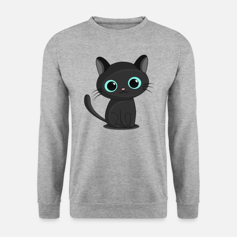 Kitty looks cute - Unisex Pullover - Weißgrau meliert