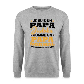 Je suis un papa judoka - Sweat-shirt Unisexe - gris chiné - Devant - Alina (178cm) & Michal (187cm)