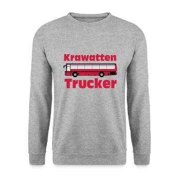 Busfahrer Bus Omnibus Krawatten Trucker (25) - Unisex Pullover - Weißgrau meliert - Vorne - Alina (178cm) & Michal (187cm)