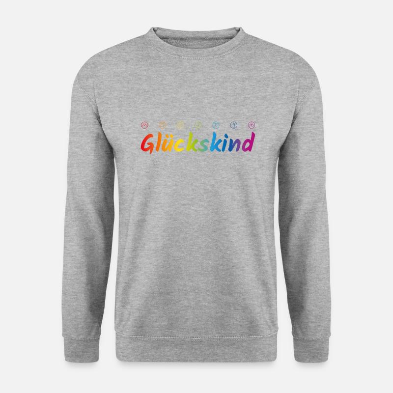 Glückskind - Unisex Pullover - Weißgrau meliert