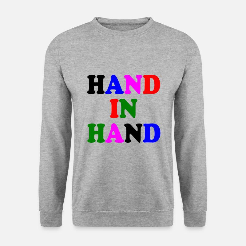 Hand in hand - Unisex Pullover - Weißgrau meliert
