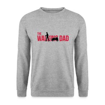 The Walking Dad - FathersDay Edition - Unisex Pullover - Weißgrau meliert - Vorne - Alina (178cm) & Michal (187cm)