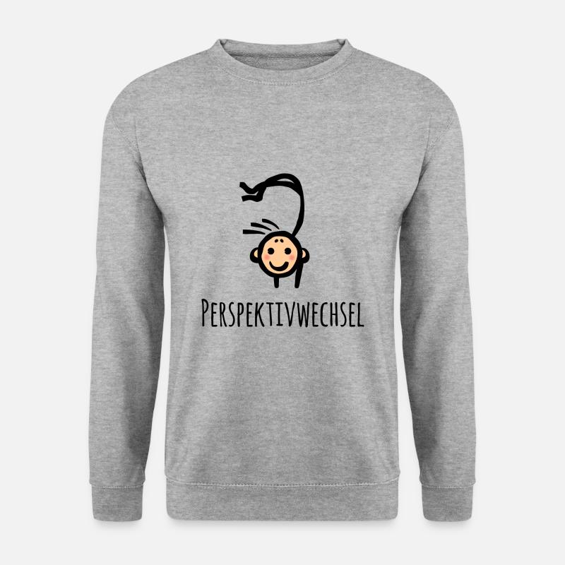 Handstand Perspektive Perspektivwechsel - Unisex Pullover - Weißgrau meliert