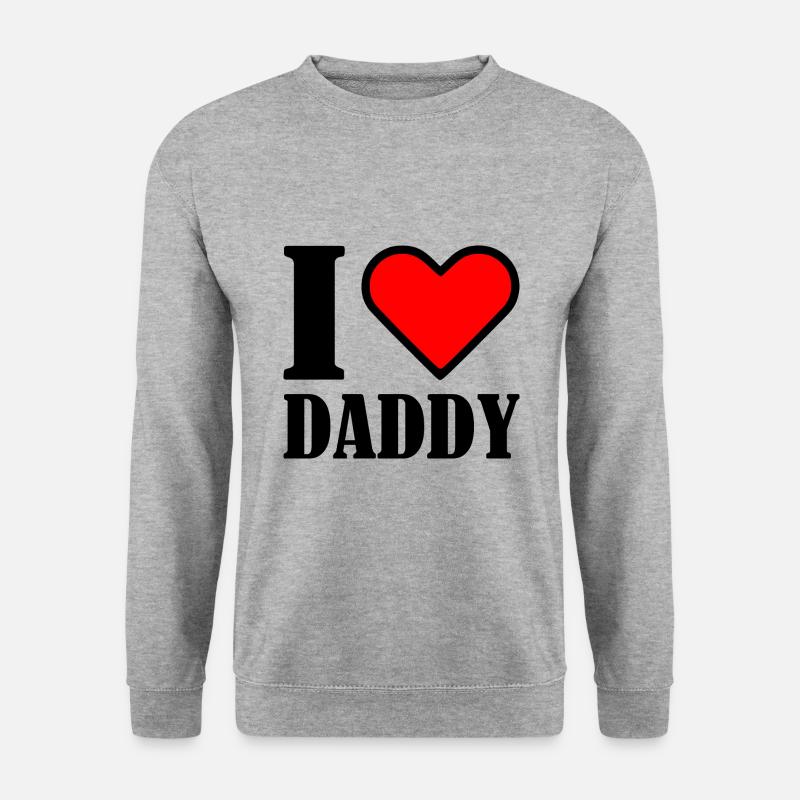 I love daddy - Unisex Pullover - Weißgrau meliert