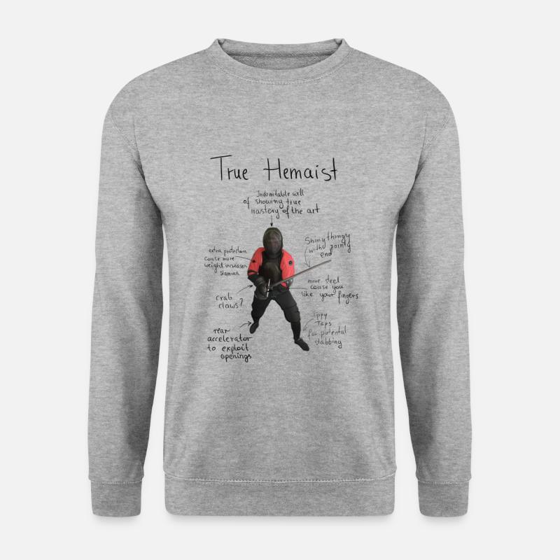 Ein echter Schwertkämpfer. HEMA. Schwertkampf. - Unisex Pullover - Weißgrau meliert