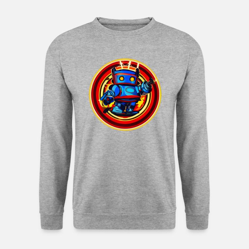 Böser Roboter Serie 006 - Unisex Pullover - Weißgrau meliert