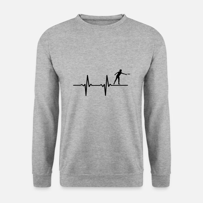 Frisbee Herzfrequenz - Unisex Pullover - Weißgrau meliert
