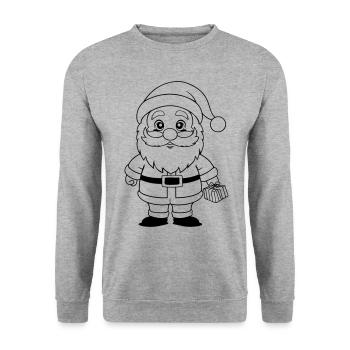 Christmas Man Winter Comic - Unisex Sweatshirt - salt & pepper - Front - Alina (178cm) & Michal (187cm)