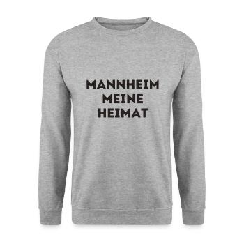 Mannheim meine Heimat - Unisex Pullover - Weißgrau meliert - Vorne - Alina (178cm) & Michal (187cm)