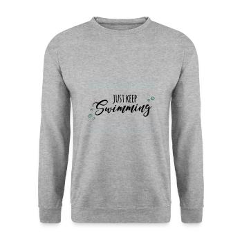 keep swimming - Sweat-shirt Unisexe - gris chiné - Devant - Alina (178cm) & Michal (187cm)