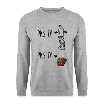 Pas de bras pas de chocolat - Sweat-shirt Unisexe - gris chiné - Devant - Alina (178cm) & Michal (187cm)