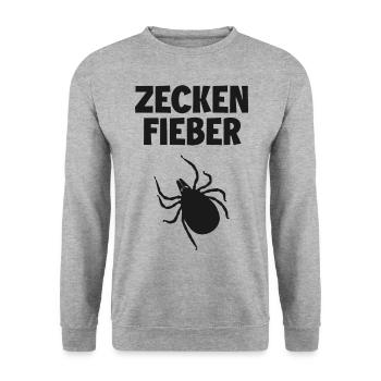 Ich hab Zeckenfieber! Zecke - Unisex Pullover - Weißgrau meliert - Vorne - Alina (178cm) & Michal (187cm)
