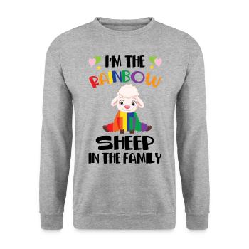 I'm The Rainbow Sheep In The Family Lesbian Love G - Unisex Pullover - Weißgrau meliert - Vorne - Alina (178cm) & Michal (187cm)
