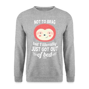Sloth out of bed - Unisex Sweatshirt - salt & pepper - Front - Alina (178cm) & Michal (187cm)