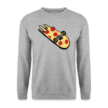 Pizza - Sweat-shirt Unisexe - gris chiné - Devant - Alina (178cm) & Michal (187cm)
