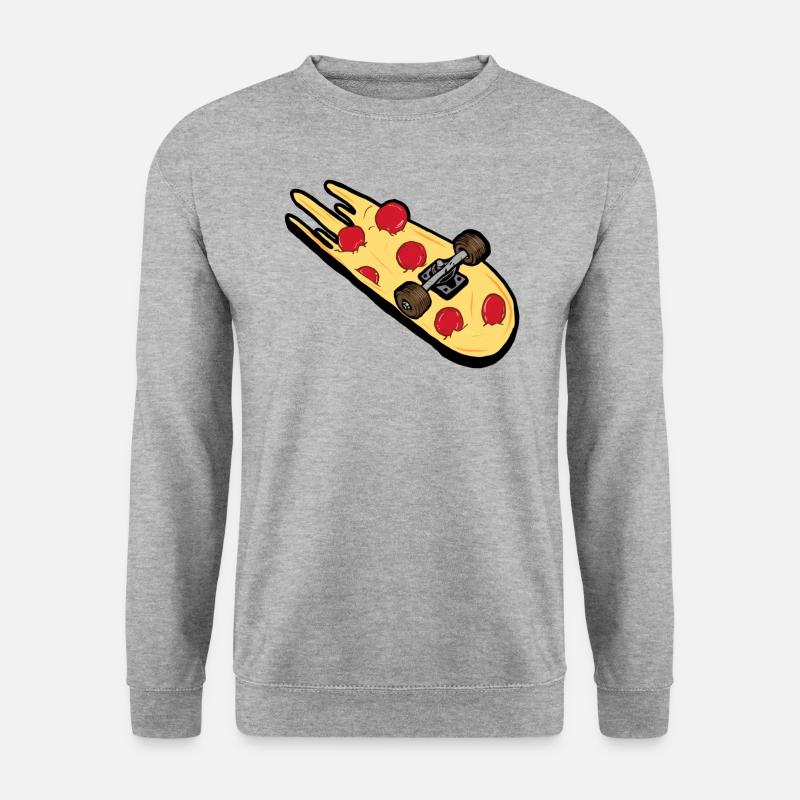 Pizza - Unisex Pullover - Weißgrau meliert