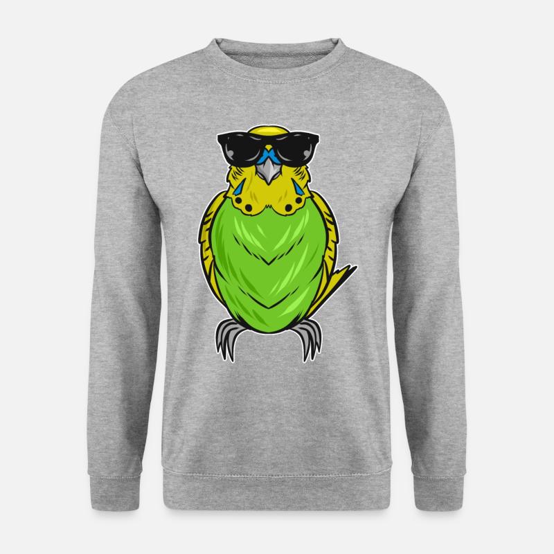 Wellensittich - Unisex Pullover - Weißgrau meliert