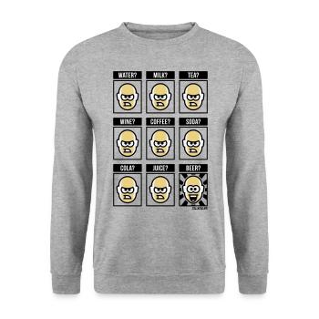Nothing Beats A Beer! (Beer Drinker Funny POS 3C) - Unisex Sweatshirt - salt & pepper - Front - Alina (178cm) & Michal (187cm)