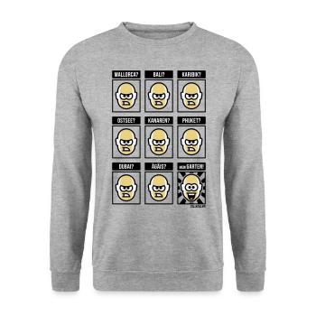 Nichts Geht Über Meinen Garten! (Urlaub / POS 3C) - Unisex Pullover - Weißgrau meliert - Vorne - Alina (178cm) & Michal (187cm)