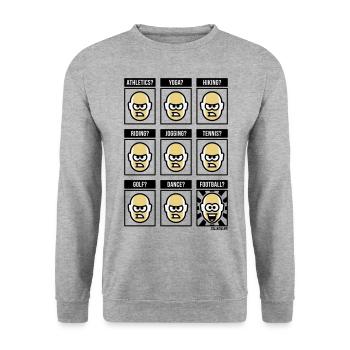 Nothing Beats Football! (Fußballfan / POS / 3C) - Unisex Pullover - Weißgrau meliert - Vorne - Alina (178cm) & Michal (187cm)
