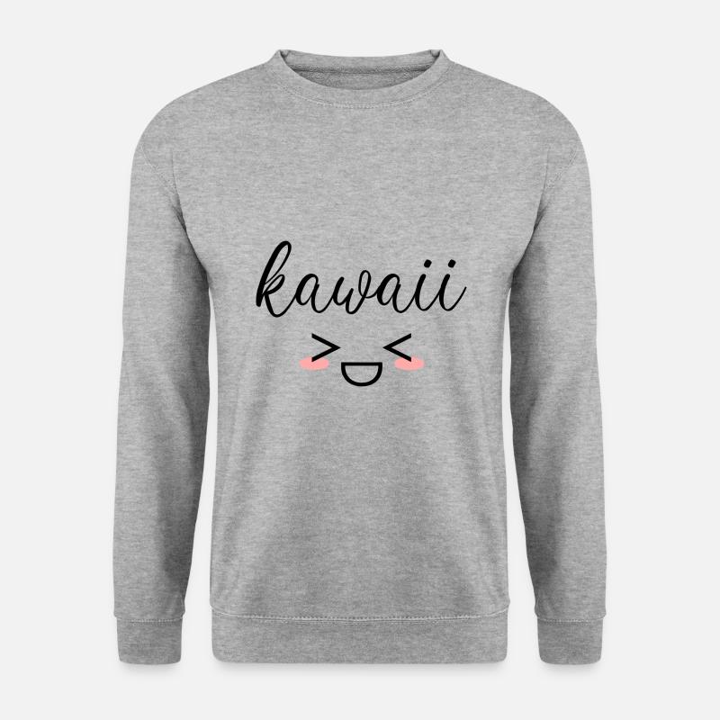 Kawaii - Unisex Pullover - Weißgrau meliert