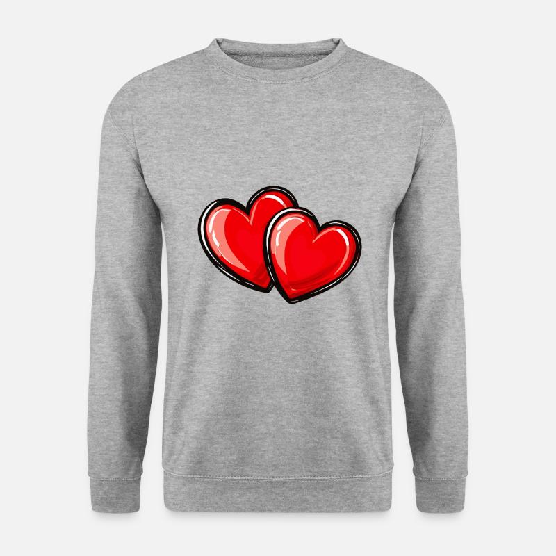Herzen Liebe Symbol - Unisex Pullover - Weißgrau meliert