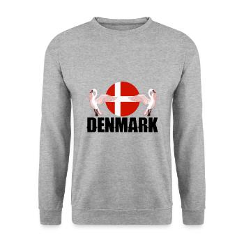 Denmark Danish Denmark Flag National Animal - Unisex Sweatshirt - salt & pepper - Front - Alina (178cm) & Michal (187cm)