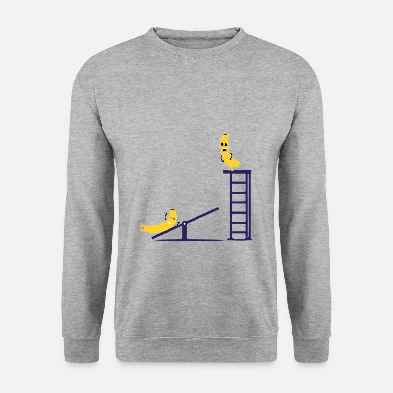 Banane - Unisex Pullover - Weißgrau meliert