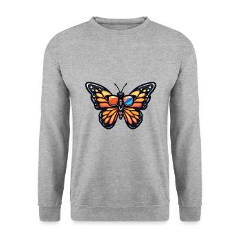 Papillon Bande dessinée cool - Sweat-shirt Unisexe - gris chiné - Devant - Alina (178cm) & Michal (187cm)