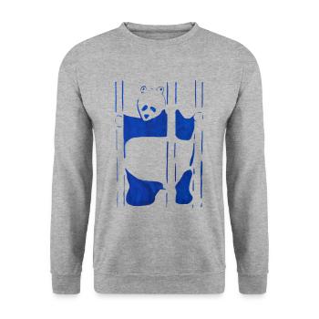 Panda aquarelle, dessiné à la main, pas d’IA - Sweat-shirt Unisexe - gris chiné - Devant - Alina (178cm) & Michal (187cm)