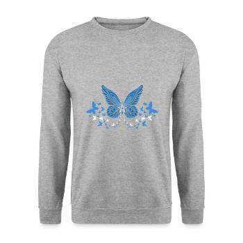 Somalie Somalie Drapeau somalien papillons - Sweat-shirt Unisexe - gris chiné - Devant - Alina (178cm) & Michal (187cm)