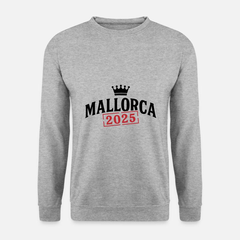 Mallorca 2025 Krone - Unisex Pullover - Weißgrau meliert