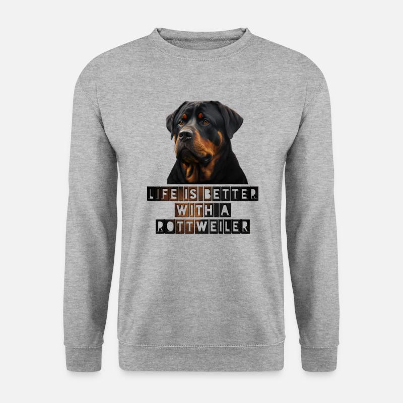 Rottweiler - Unisex Pullover - Weißgrau meliert
