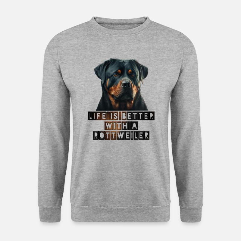 Rottweiler - Unisex Pullover - Weißgrau meliert