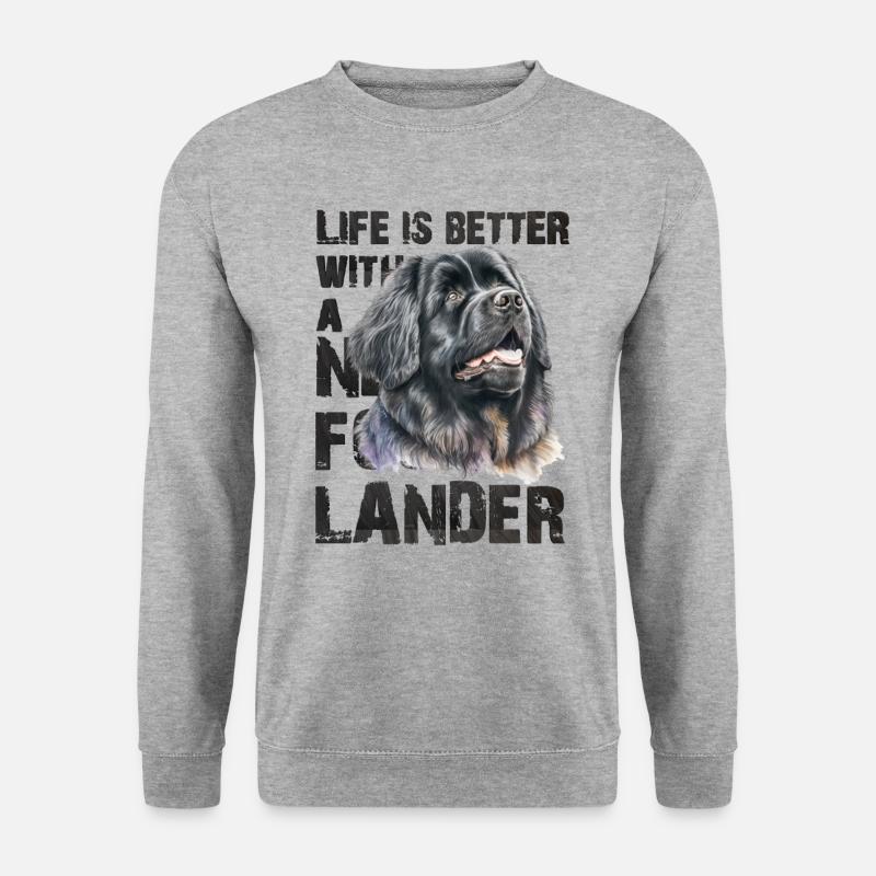 Neufundländer - Unisex Pullover - Weißgrau meliert