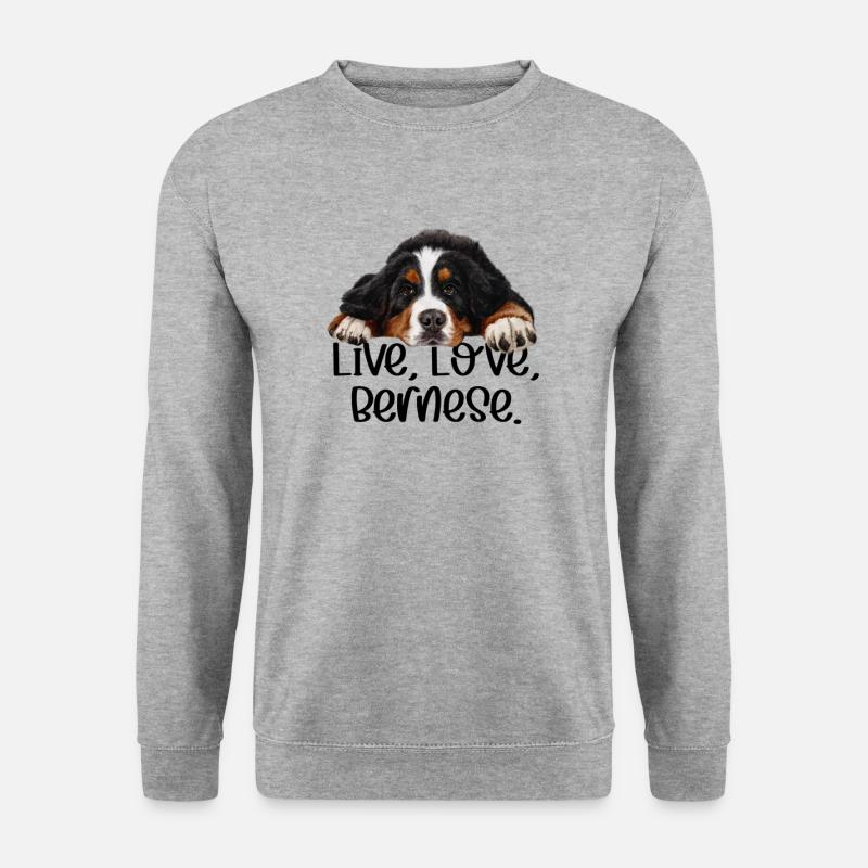 Berner Sennenhund - Unisex Pullover - Weißgrau meliert