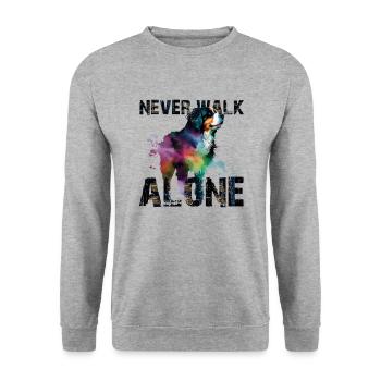 Bouvier bernois - Sweat-shirt Unisexe - gris chiné - Devant - Alina (178cm) & Michal (187cm)