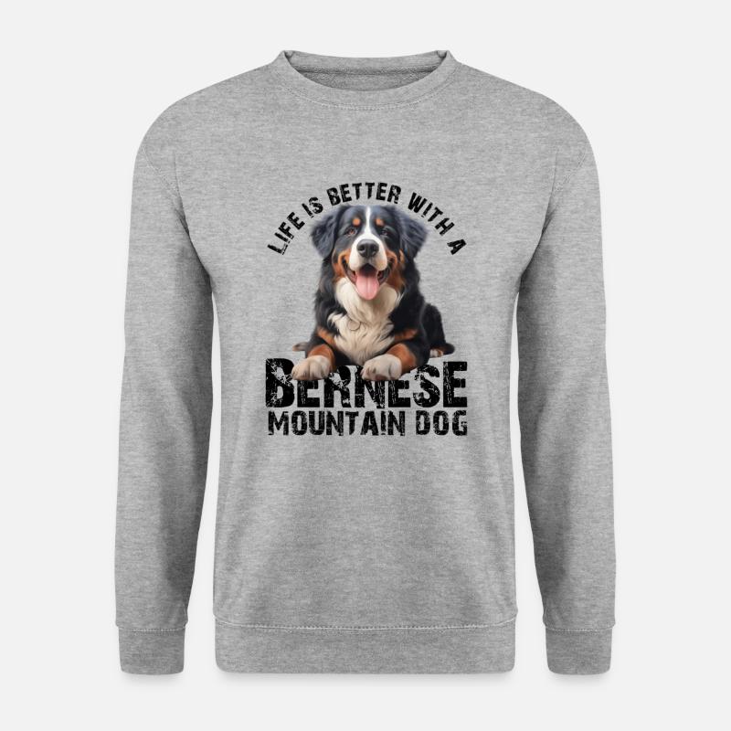 Berner Sennenhund - Unisex Pullover - Weißgrau meliert