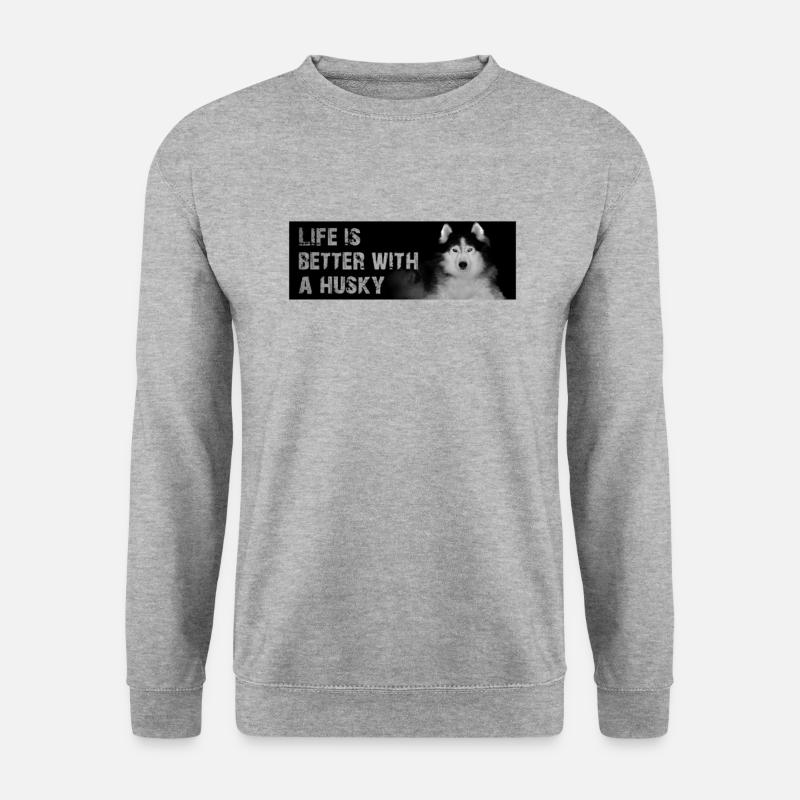 Siberian Husky - Unisex Pullover - Weißgrau meliert