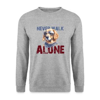 Récupérateur d’or - Sweat-shirt Unisexe - gris chiné - Devant - Alina (178cm) & Michal (187cm)