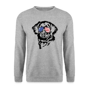 Stabjihoun Lunettes de soleil drapeau américain chiens Wilsigns - Sweat-shirt Unisexe - gris chiné - Devant - Alina (178cm) & Michal (187cm)