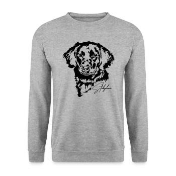 Stabyhoun Portrait Chien Chien Stabjihoun Wilsigns - Sweat-shirt Unisexe - gris chiné - Devant - Alina (178cm) & Michal (187cm)