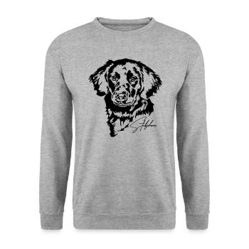 Stabjihoun Portrait Chien Stabyhoun Wilsigns - Sweat-shirt Unisexe - gris chiné - Devant - Alina (178cm) & Michal (187cm)