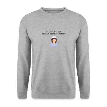 Krankenschwester Heldin Geschenkidee lustig - Unisex Pullover - Weißgrau meliert - Vorne - Alina (178cm) & Michal (187cm)