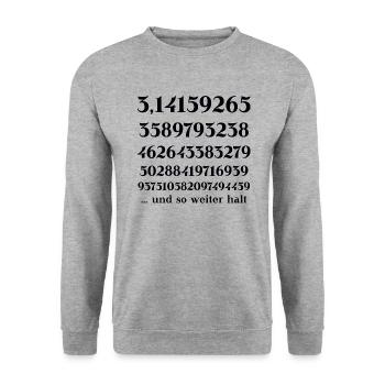 Pi Number Circle Number Math Gift Idea Funny Funny - Unisex Sweatshirt - salt & pepper - Front - Alina (178cm) & Michal (187cm)