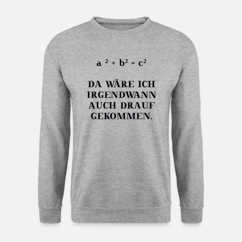 Mathe Mathematik Satz des Pythagoras Geschenkidee - Unisex Pullover - Weißgrau meliert
