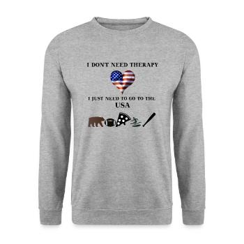 USA funny gift idea therapy America - Unisex Sweatshirt - salt & pepper - Front - Alina (178cm) & Michal (187cm)